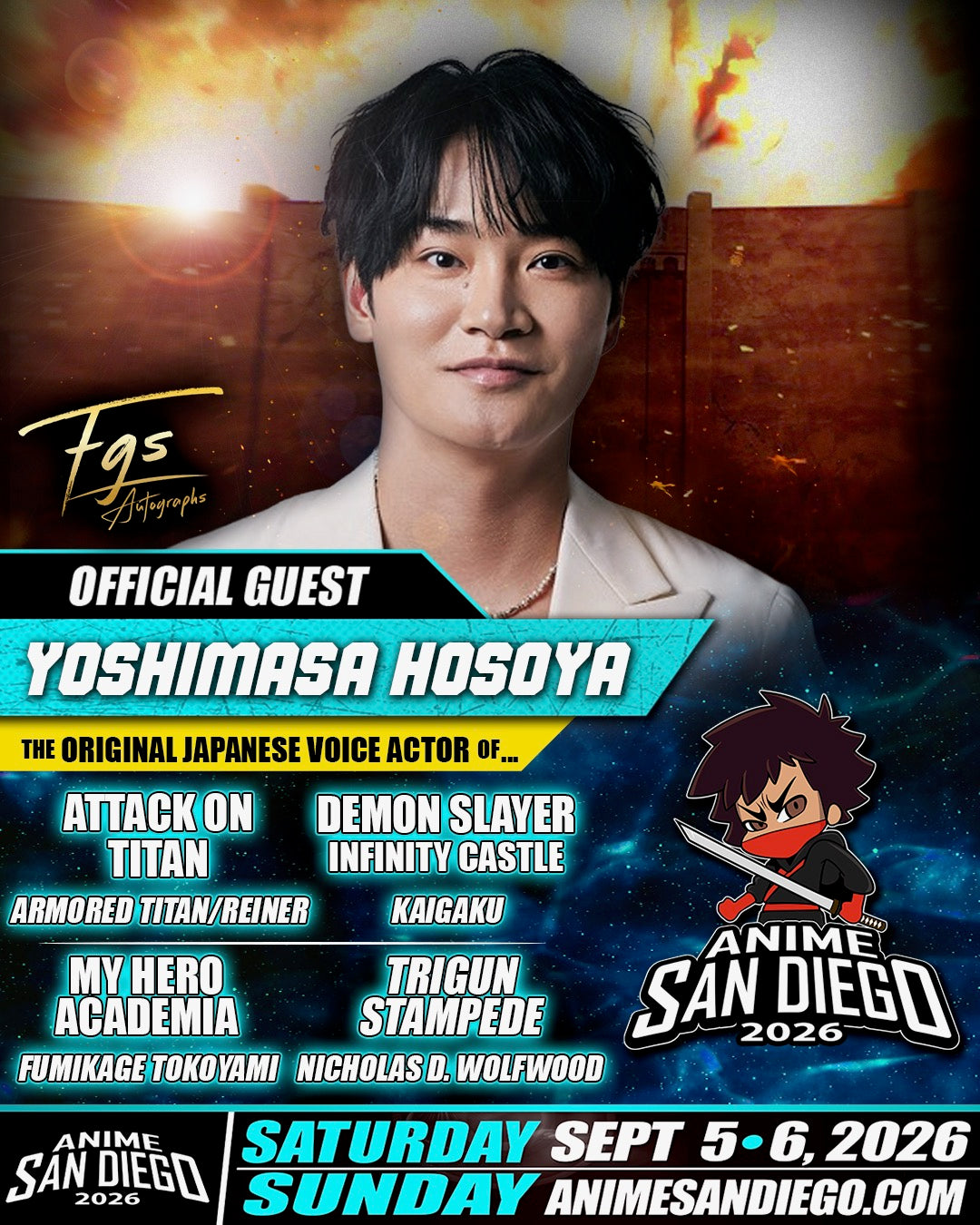 Yoshimasa Hosoya Saturday Autograph