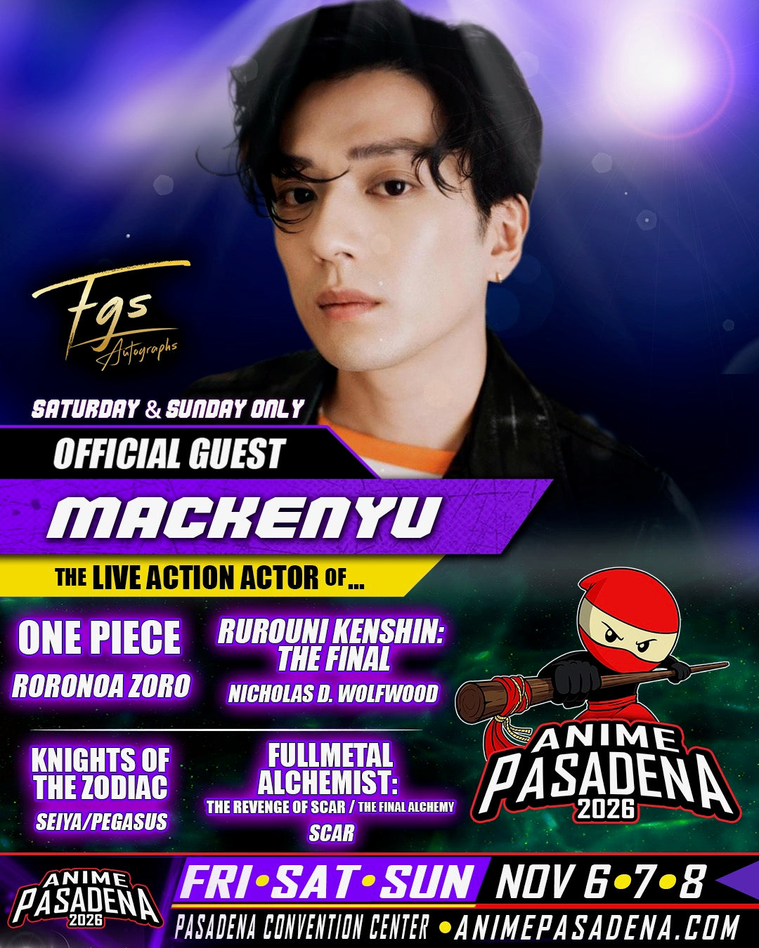 Mackenyu Sunday Autograph Anime Pasadena
