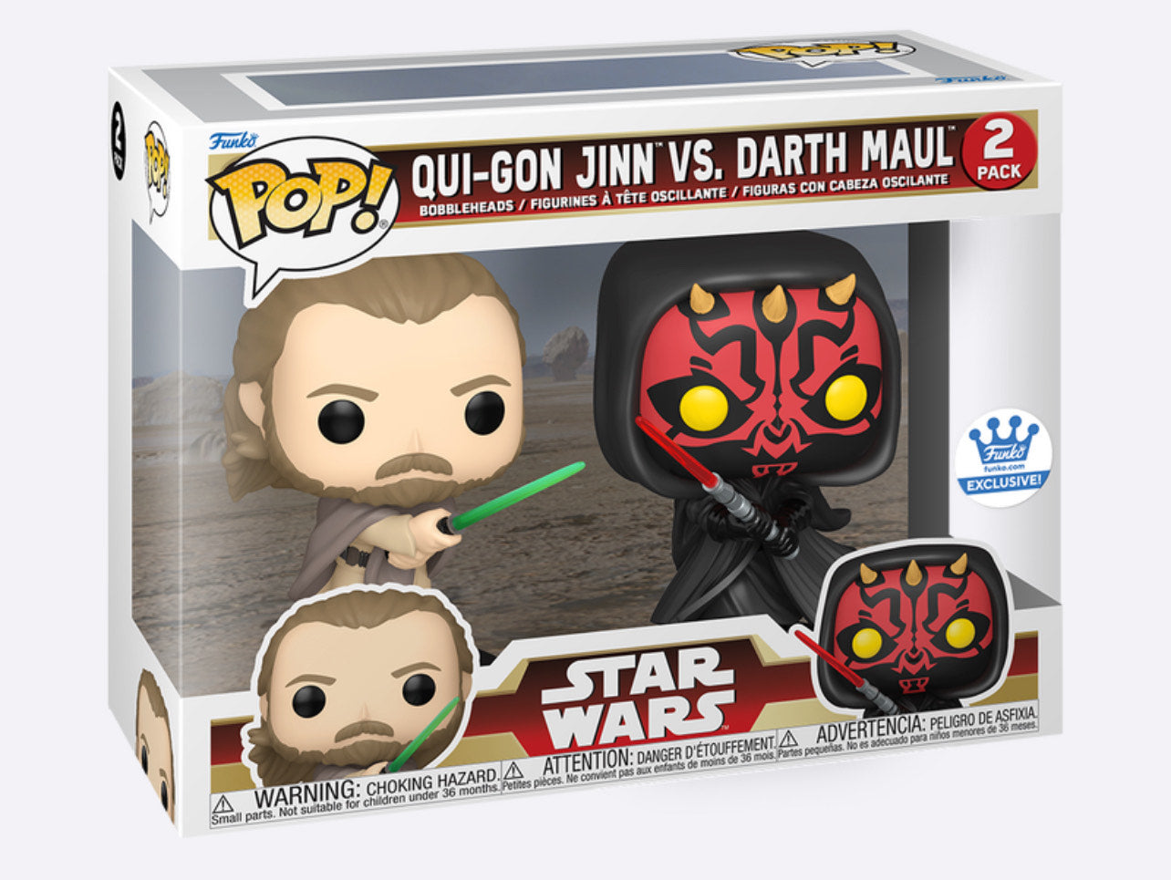 Funko Pop Star Wars Darth Maul Qui-Gon Jinn vs. Darth Maul 2 Pack (Add on for Pre Order)